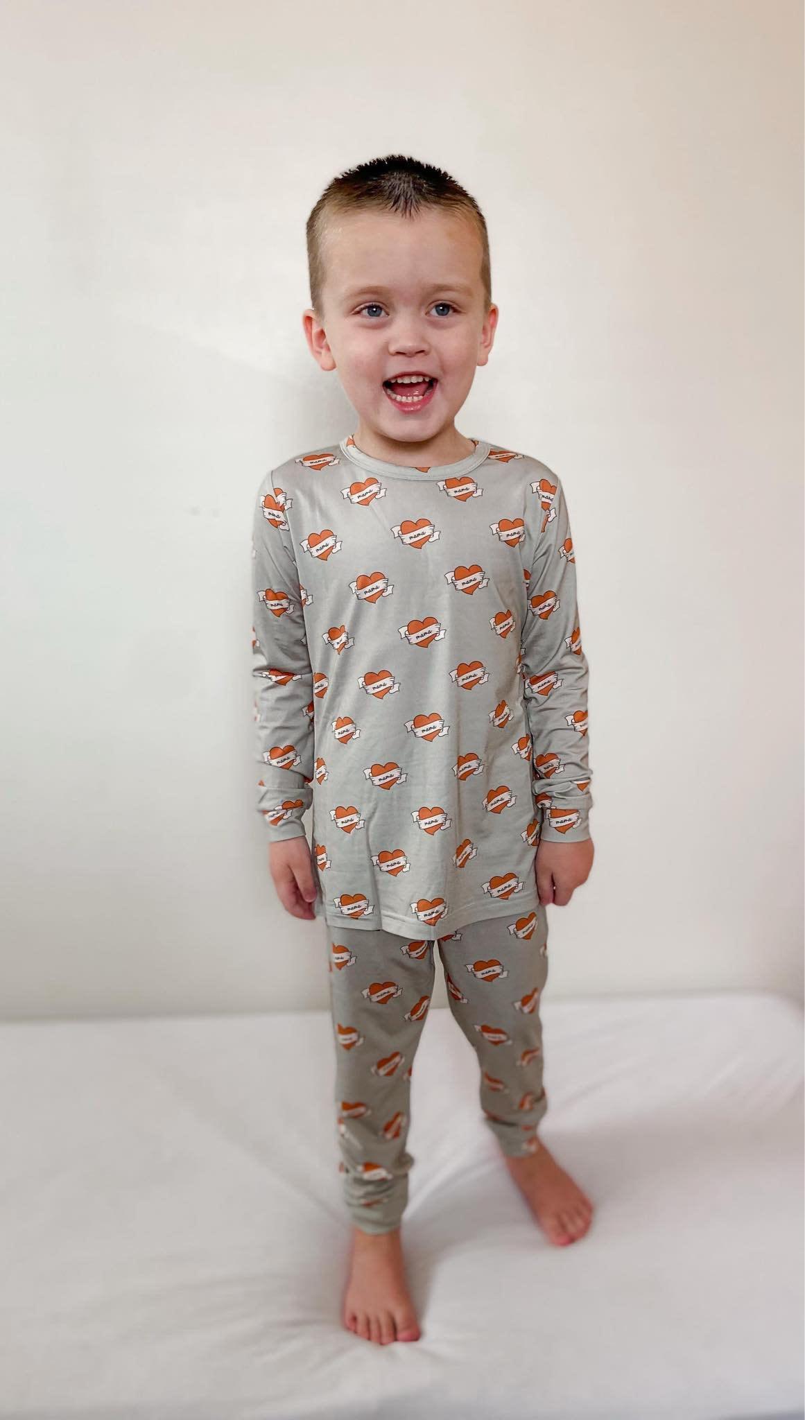 Mama Tattoo Hearts 2pc Bamboo Pajamas by Little Joy Co., product view 8