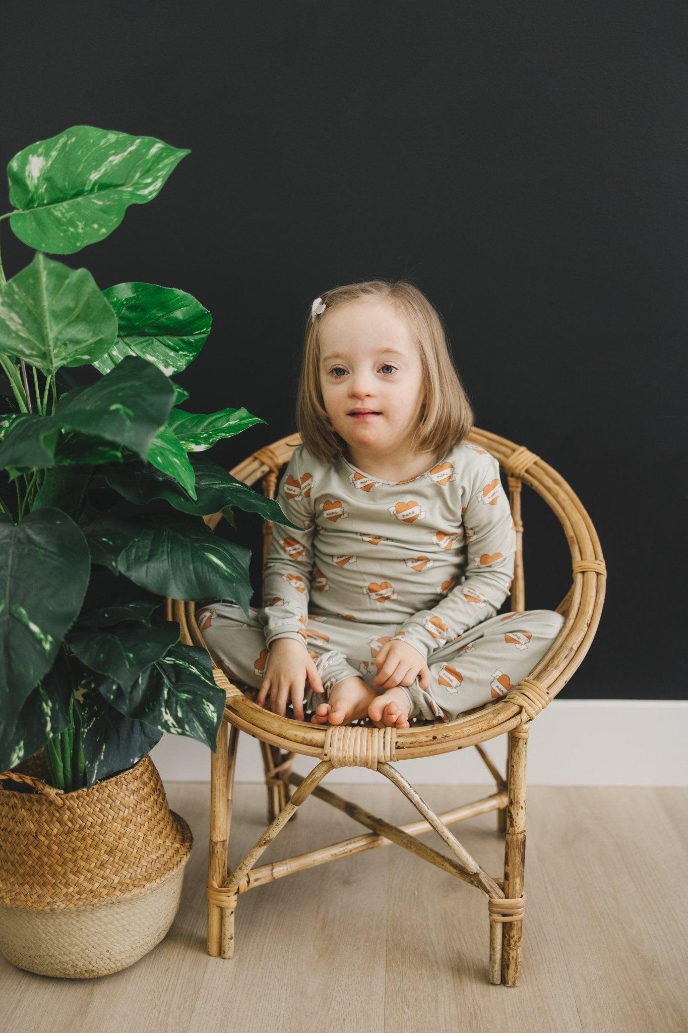 Mama Tattoo Hearts 2pc Bamboo Pajamas by Little Joy Co., product view 10