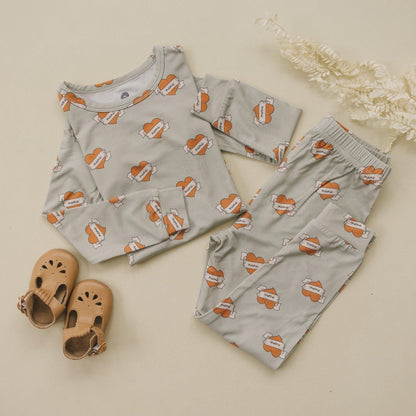 Mama Tattoo Hearts 2pc Bamboo Pajamas by Little Joy Co.