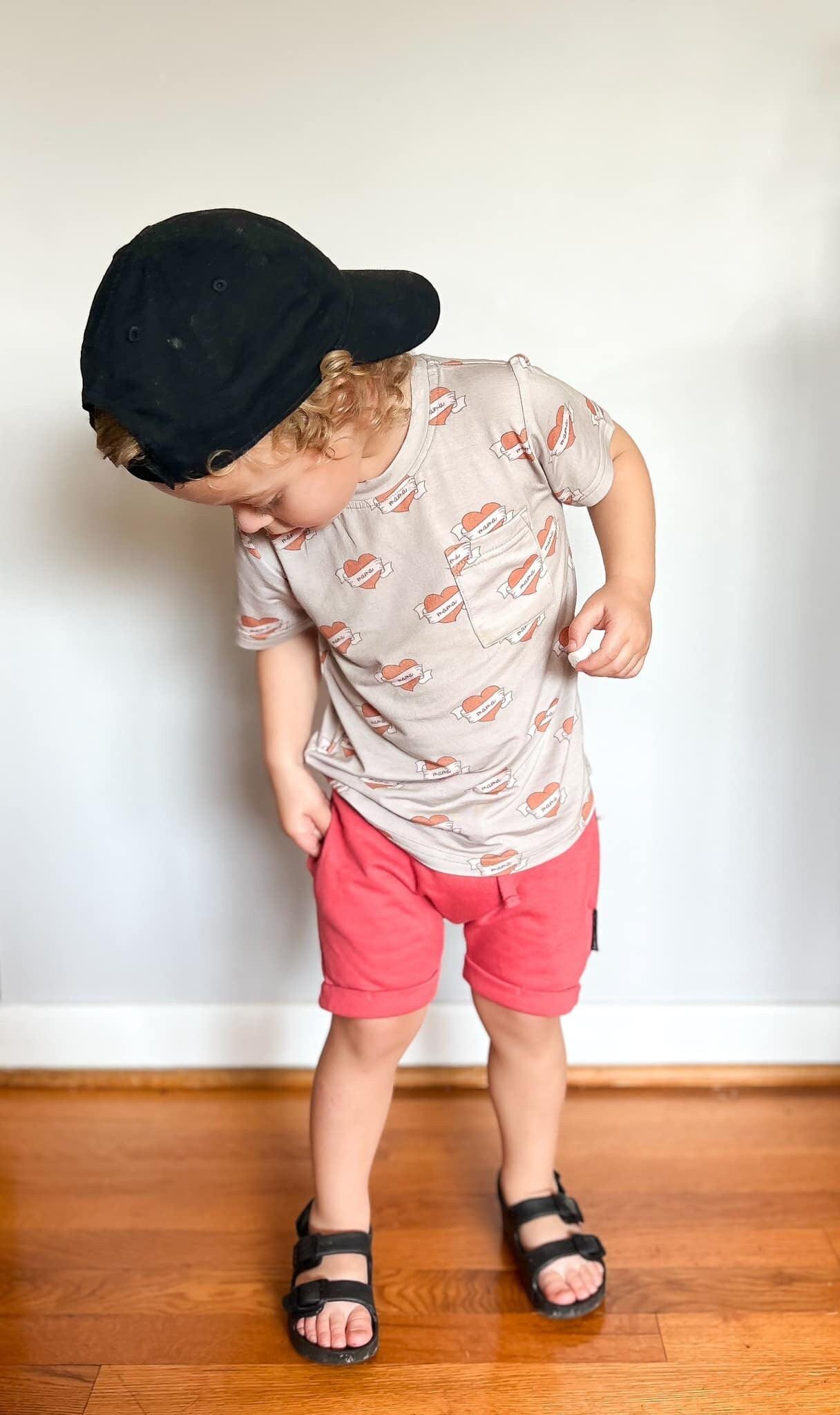 Mama Tattoo Hearts Bamboo Tee by Little Joy Co., product view 10