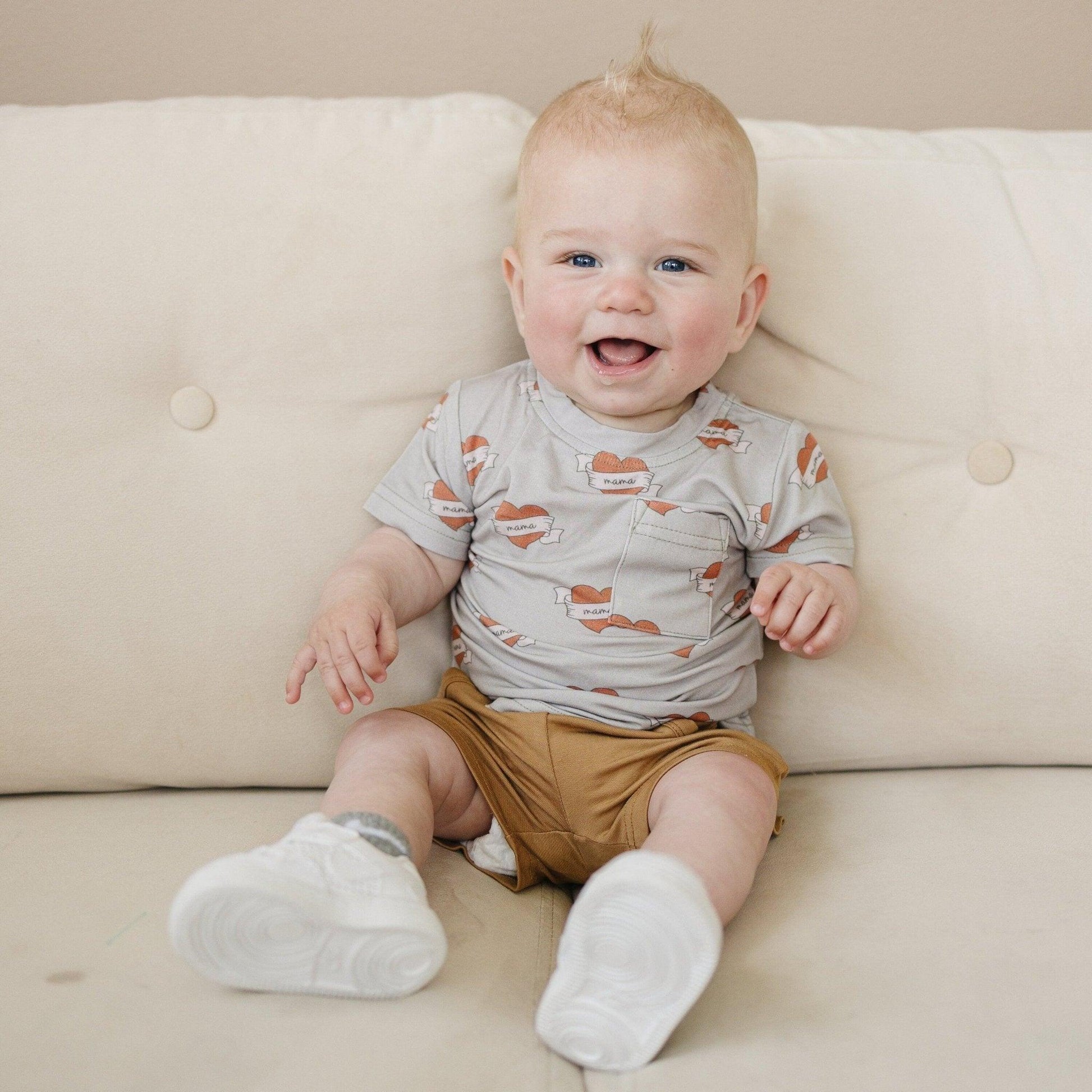Mama Tattoo Hearts Bamboo Tee by Little Joy Co.
