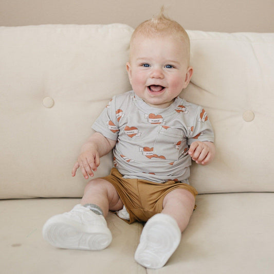 Mama Tattoo Hearts Bamboo Tee by Little Joy Co.