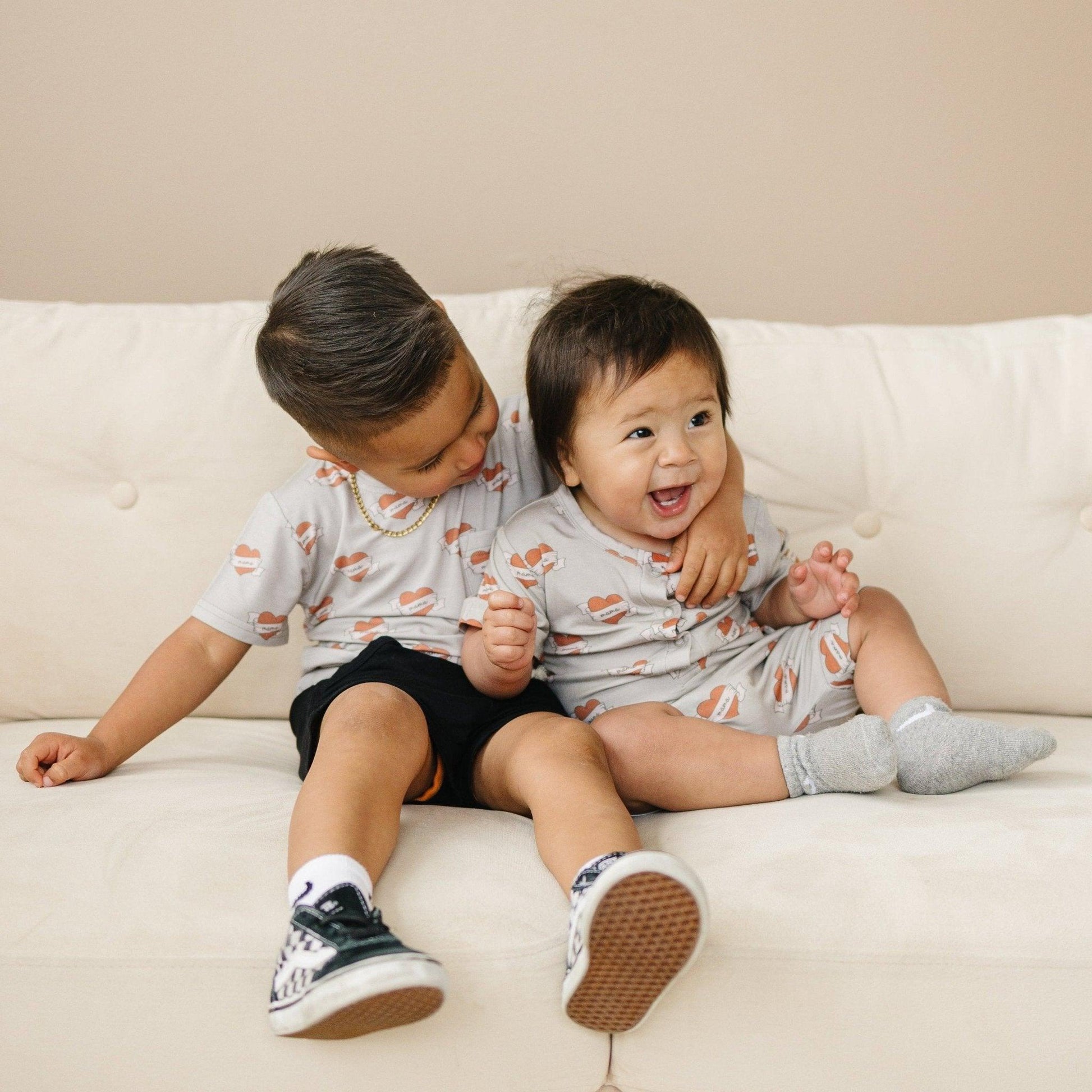 Mama Tattoo Hearts Bamboo Tee by Little Joy Co., product view 5