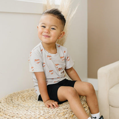 Mama Tattoo Hearts Bamboo Tee by Little Joy Co., product view 2