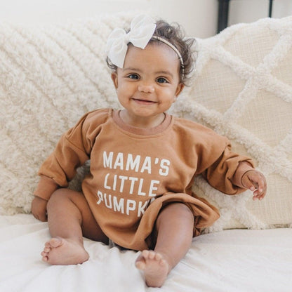 Mama's Little Pumpkin Sweatshirt or Sweatshirt Romper by Little Joy Co., product view 3