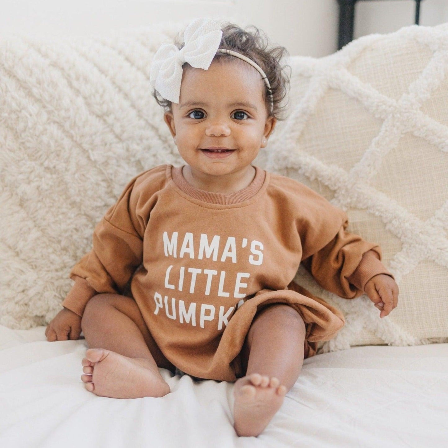 Mama's Little Pumpkin Sweatshirt or Sweatshirt Romper by Little Joy Co.