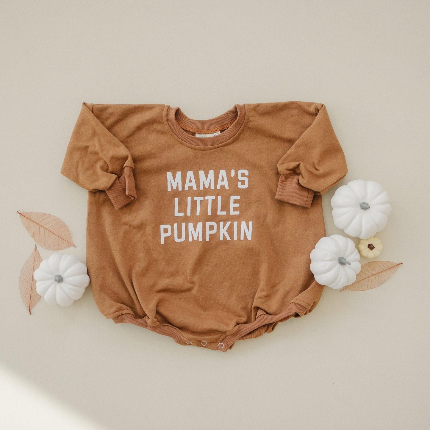 Mama's Little Pumpkin Sweatshirt or Sweatshirt Romper by Little Joy Co., product view 2