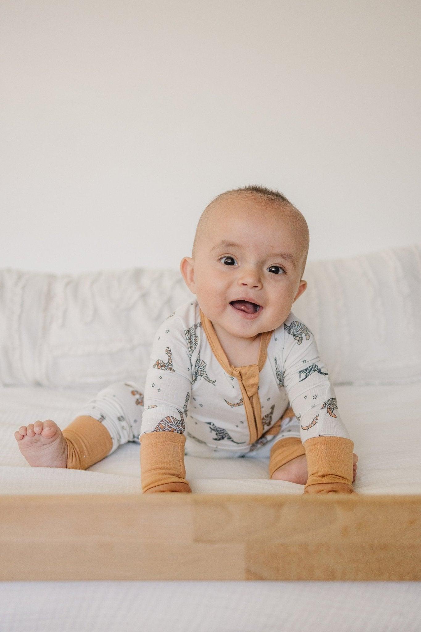 Mummy-Saurus Rex Bamboo Zippy Romper *Newborn & 0-3 months only by Little Joy Co., product view 6