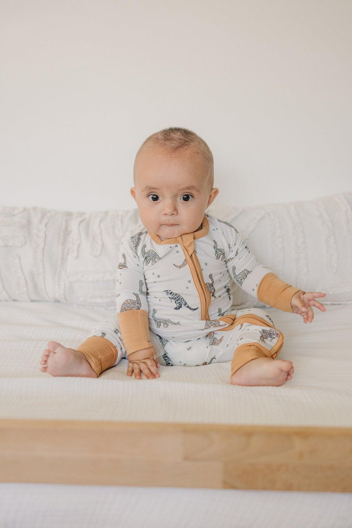 Mummy-Saurus Rex Bamboo Zippy Romper *Newborn & 0-3 months only by Little Joy Co., product view 7