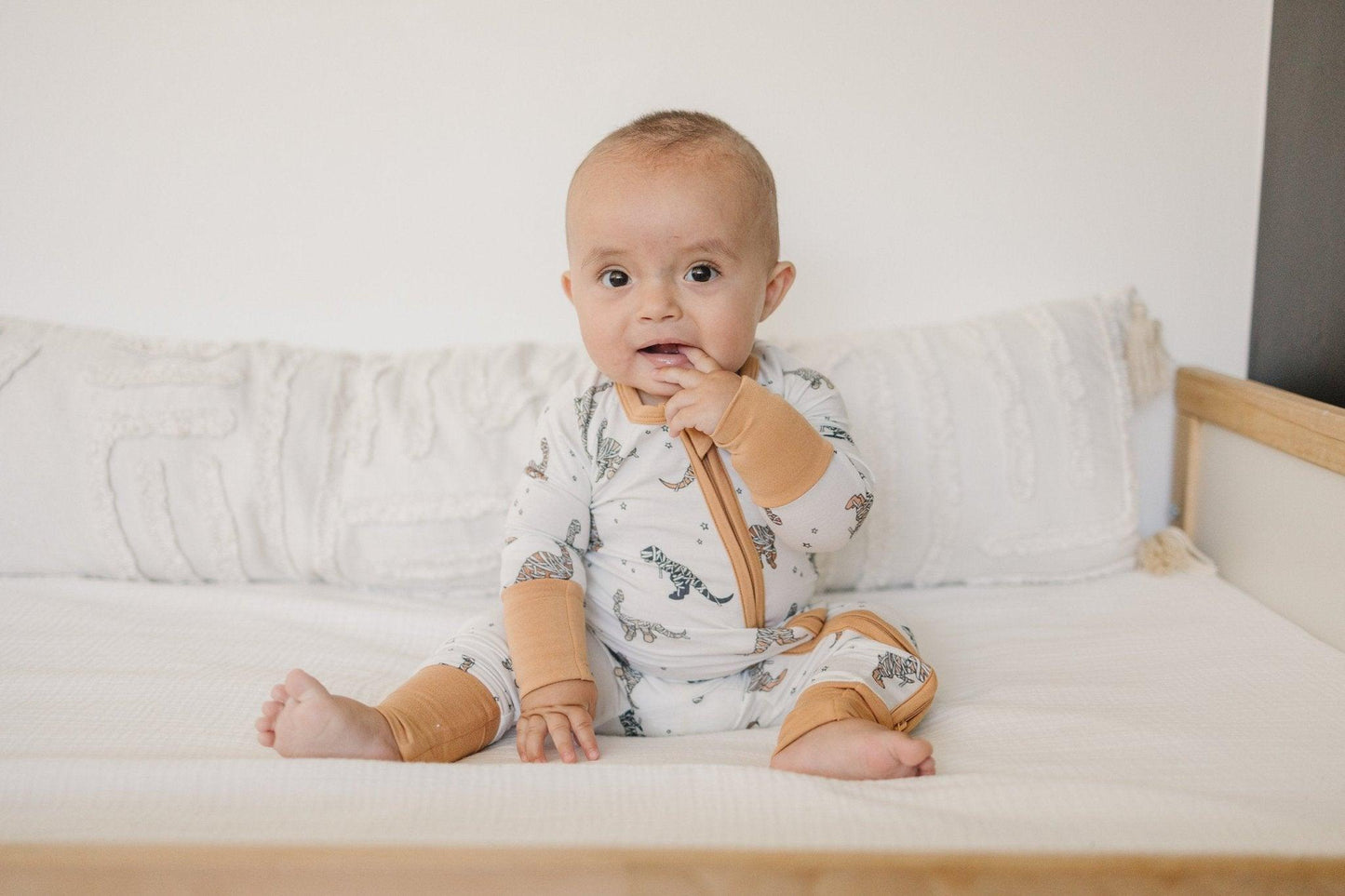 Mummy-Saurus Rex Bamboo Zippy Romper *Newborn & 0-3 months only by Little Joy Co., product view 8