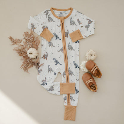 Mummy-Saurus Rex Bamboo Zippy Romper *Newborn & 0-3 months only by Little Joy Co., product view 9