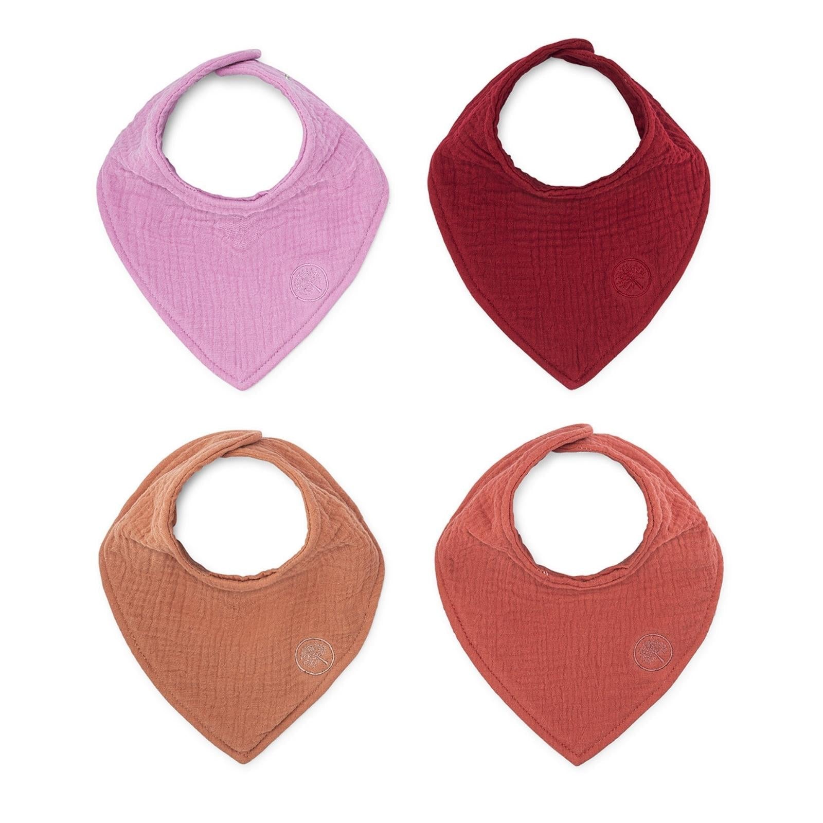 Rose Muslin Bandana Bibs Set (4-Pack) by Parker Baby Co.