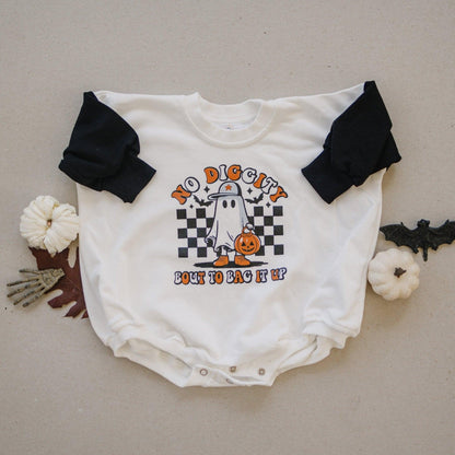 No Diggity Bout to Bag It Up Sweatshirt Romper by Little Joy Co., product view 2
