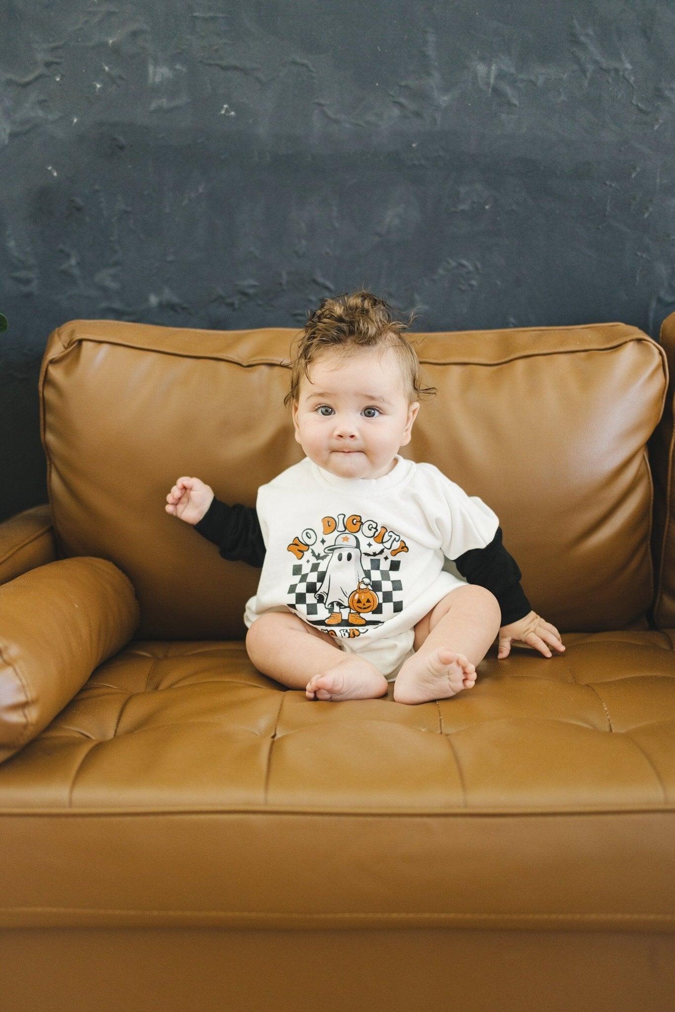 No Diggity Bout to Bag It Up Sweatshirt Romper by Little Joy Co., product view 3