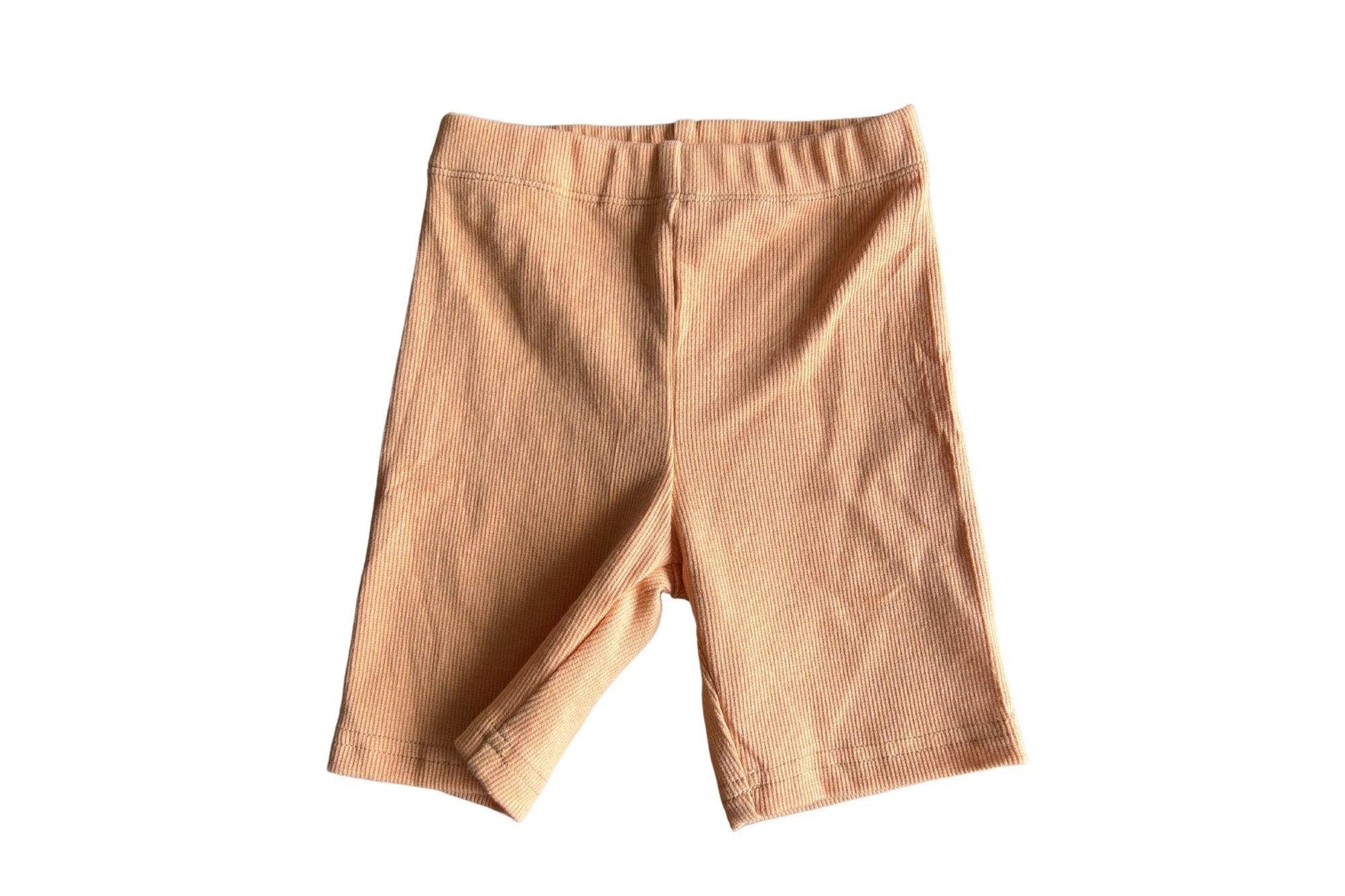 Orange Ribbed Bike Shorts by Little Joy Co., product view 7