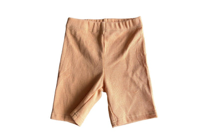 Orange Ribbed Bike Shorts by Little Joy Co., product view 7