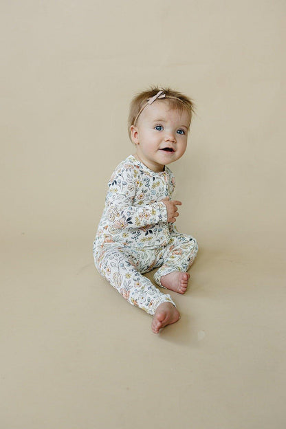 Pastel Petals Modal Zippy Romper by Little Joy Co., product view 11