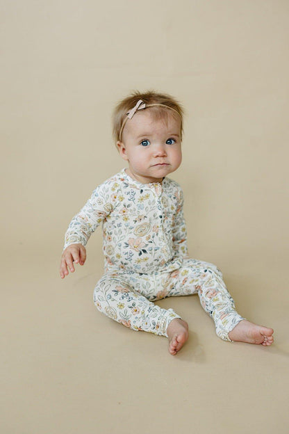 Pastel Petals Modal Zippy Romper by Little Joy Co., product view 12