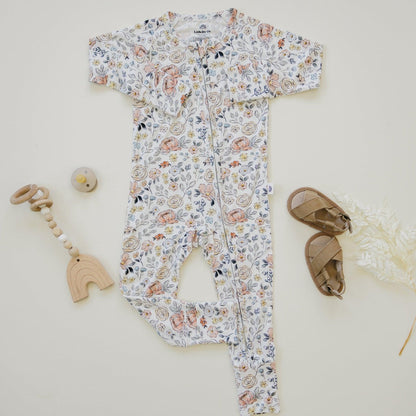 Pastel Petals Modal Zippy Romper by Little Joy Co., product view 7