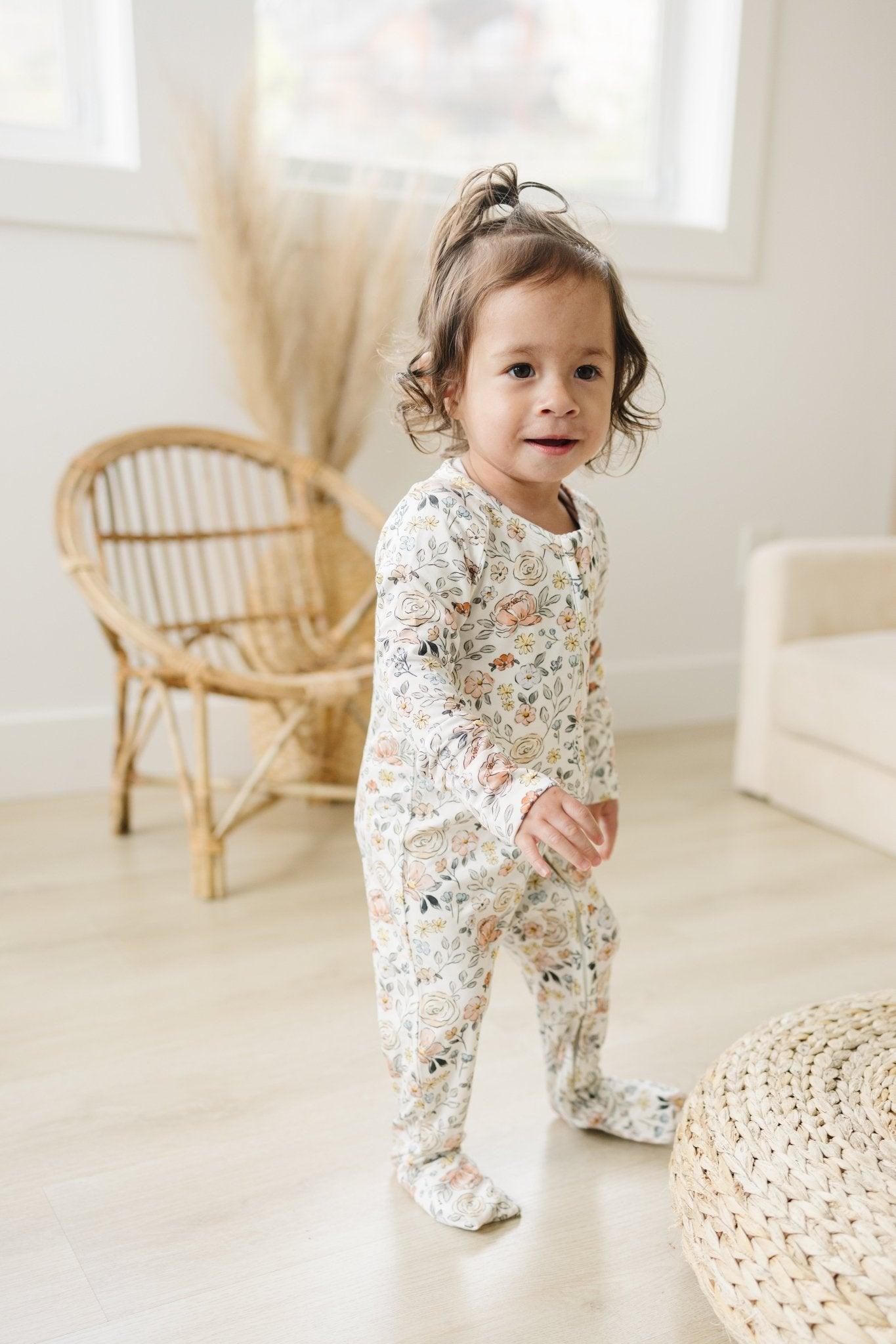 Pastel Petals Modal Zippy Romper by Little Joy Co., product view 13