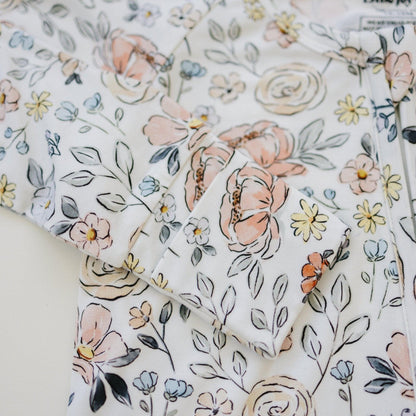 Pastel Petals Modal Zippy Romper by Little Joy Co., product view 8