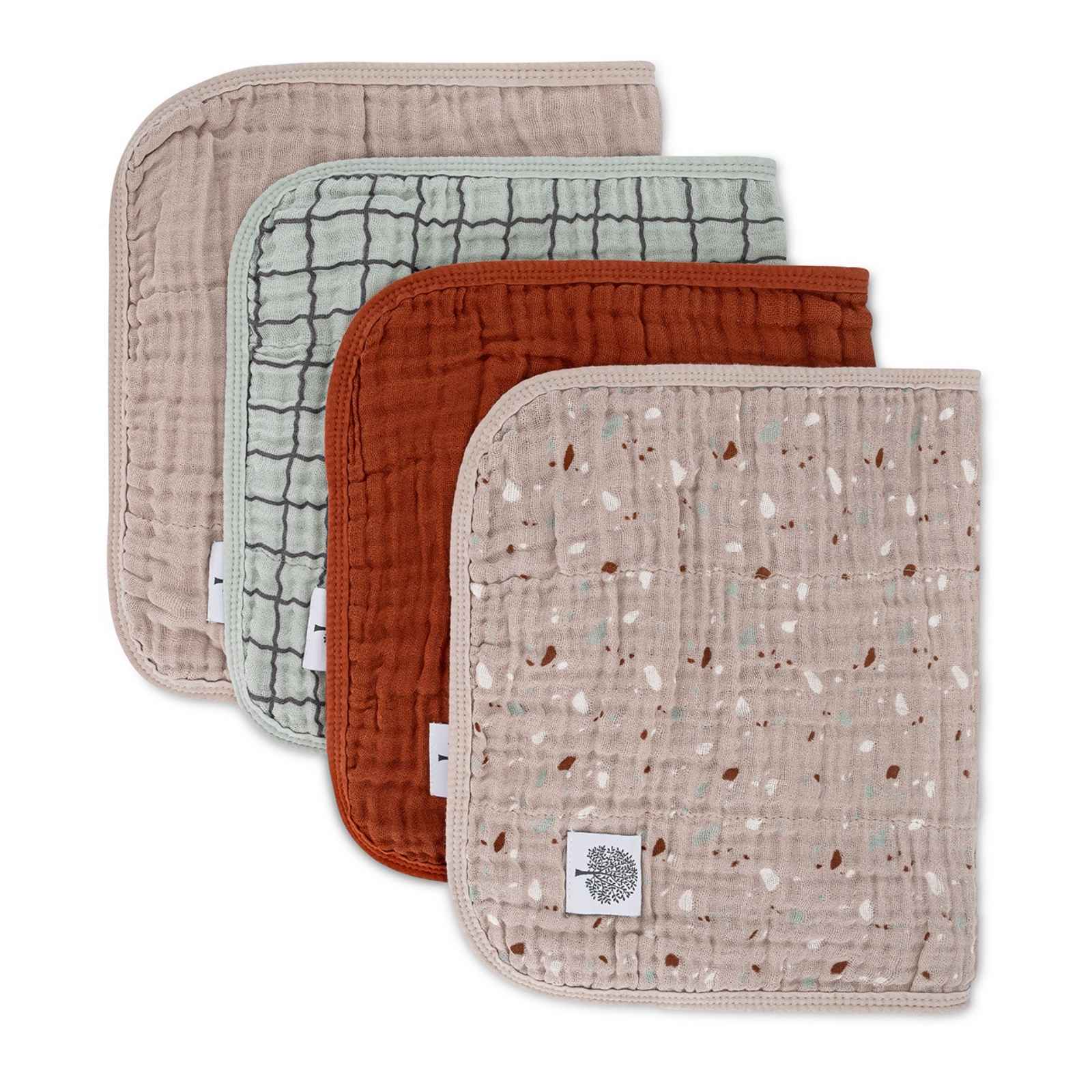 Pebble Set - Muslin Burp Cloths (4 Pack) by Parker Baby Co.