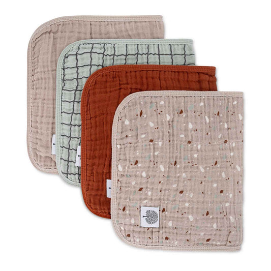 Pebble Set - Muslin Burp Cloths (4 Pack) by Parker Baby Co.