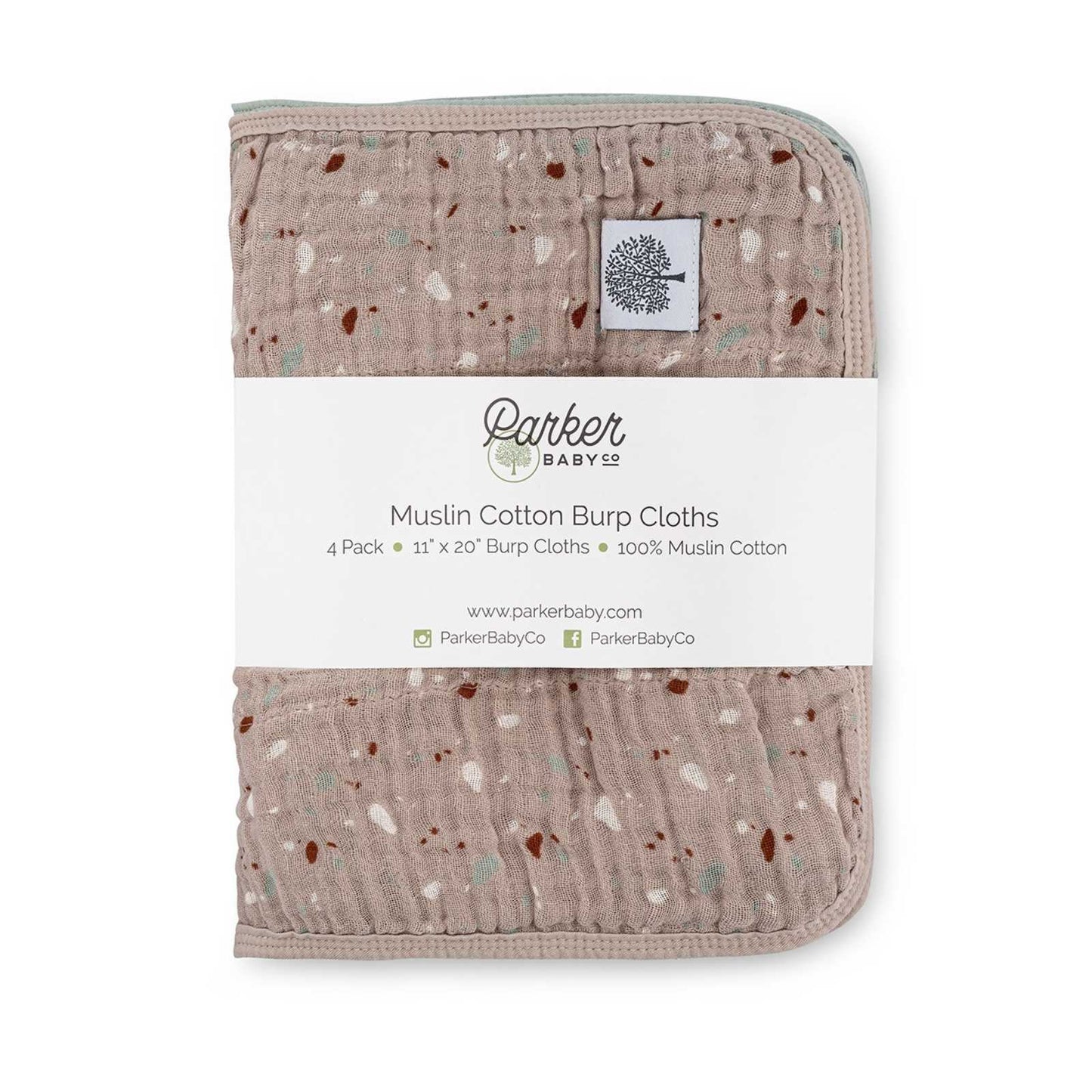 Pebble Set - Muslin Burp Cloths (4 Pack) by Parker Baby Co., product view 15