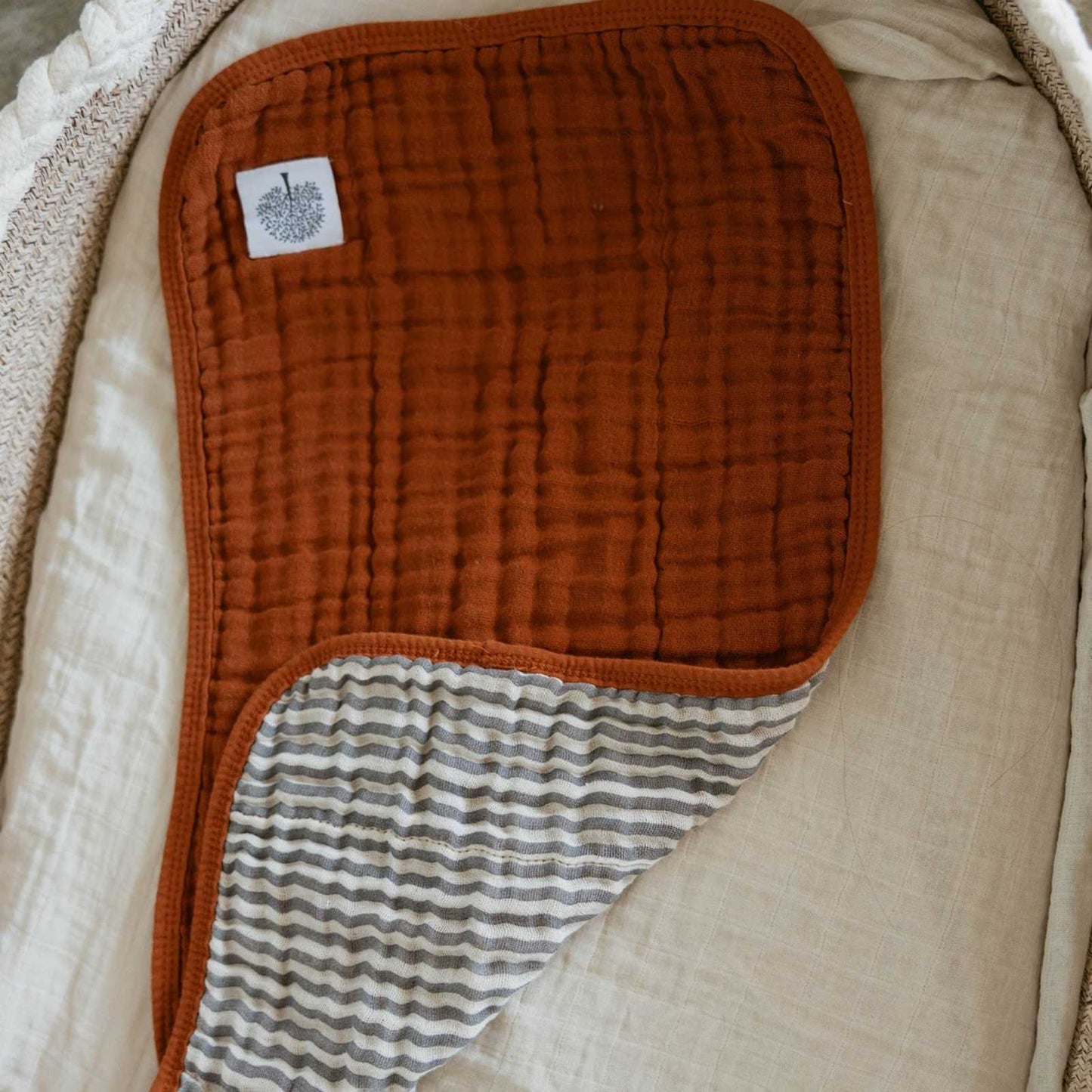 Pebble Set - Muslin Burp Cloths (4 Pack) by Parker Baby Co., product view 9
