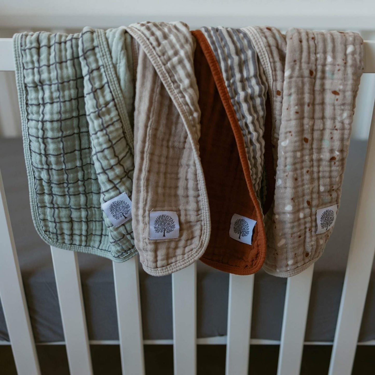 Pebble Set - Muslin Burp Cloths (4 Pack) by Parker Baby Co., product view 10