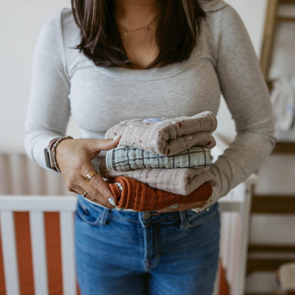 Pebble Set - Muslin Burp Cloths (4 Pack) by Parker Baby Co., product view 13