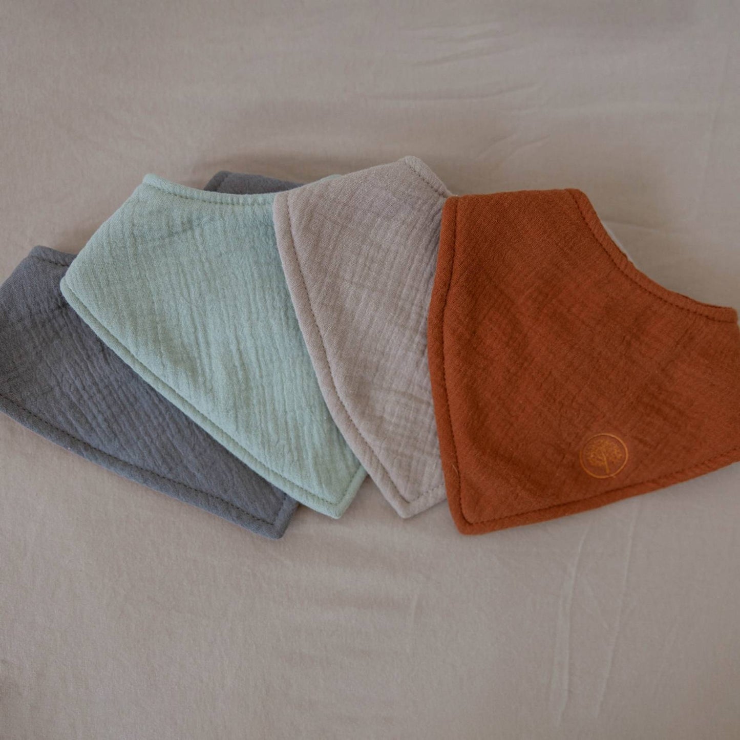 Pebble Muslin Bandana Bibs Set (4-Pack) by Parker Baby Co., product view 4