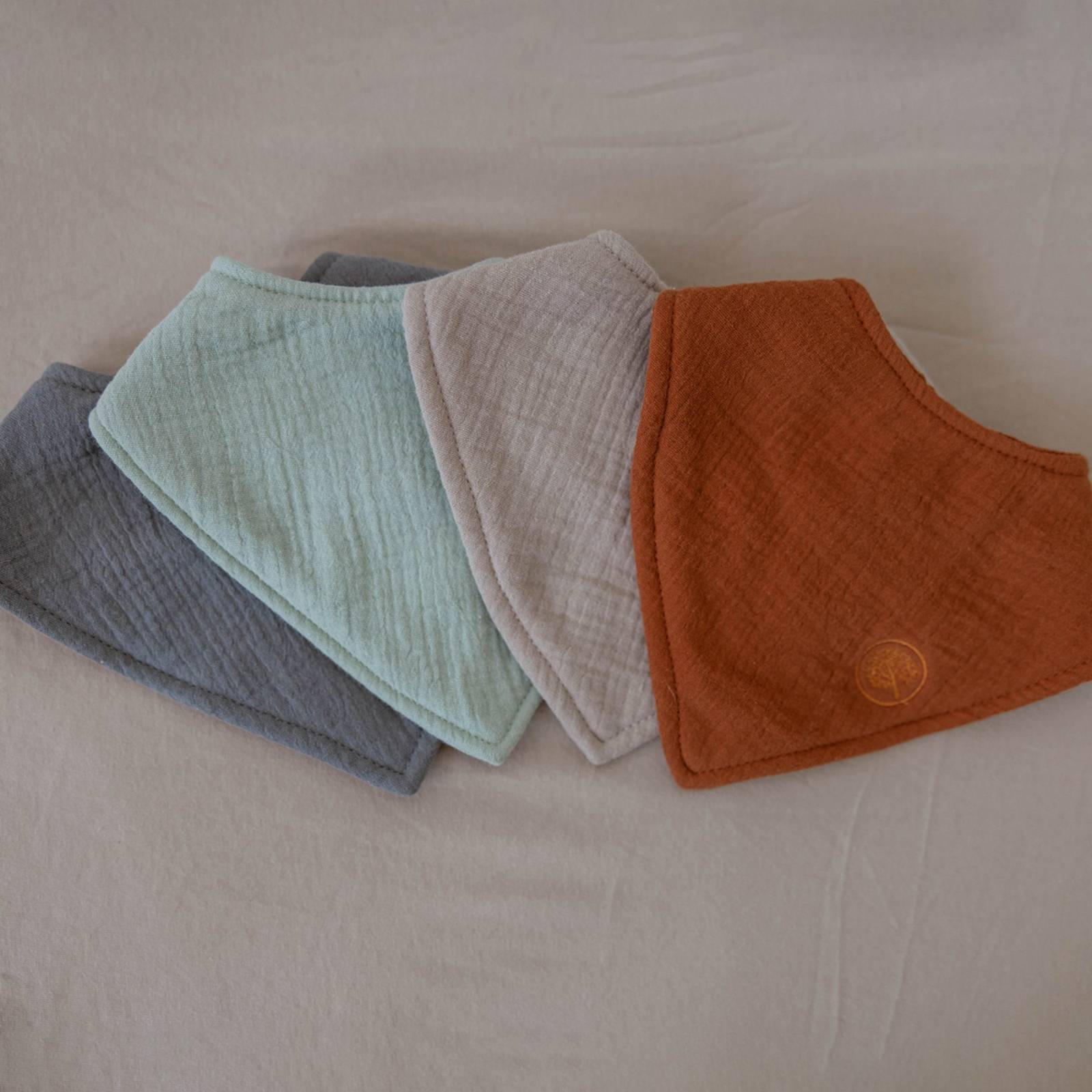 Pebble Muslin Bandana Bibs Set (4-Pack) by Parker Baby Co., product view 4