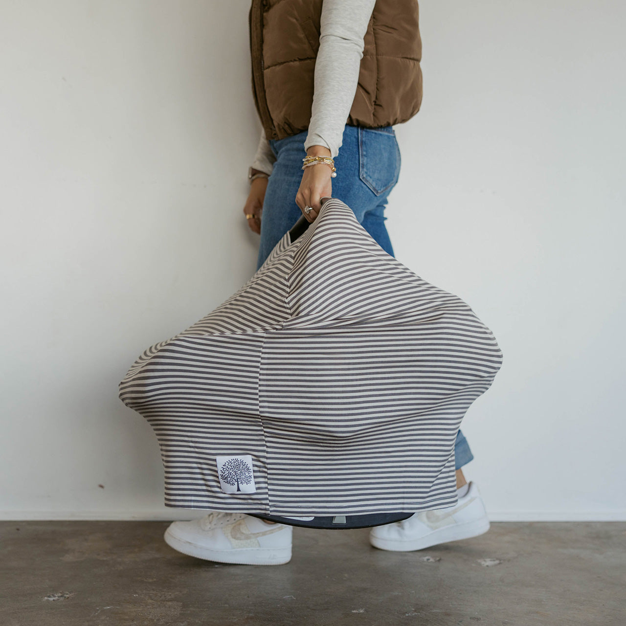Multi-use Cover, Pewter Stripe by Parker Baby Co., product view 8