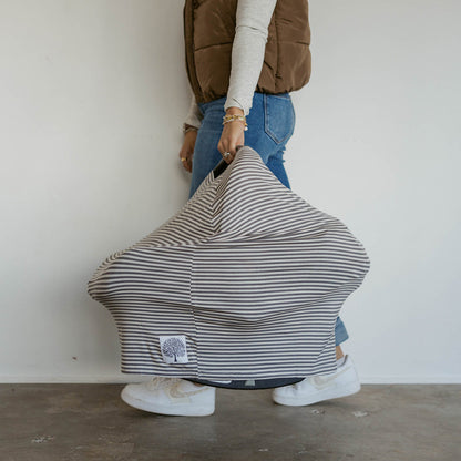 Multi-use Cover, Pewter Stripe by Parker Baby Co., product view 8
