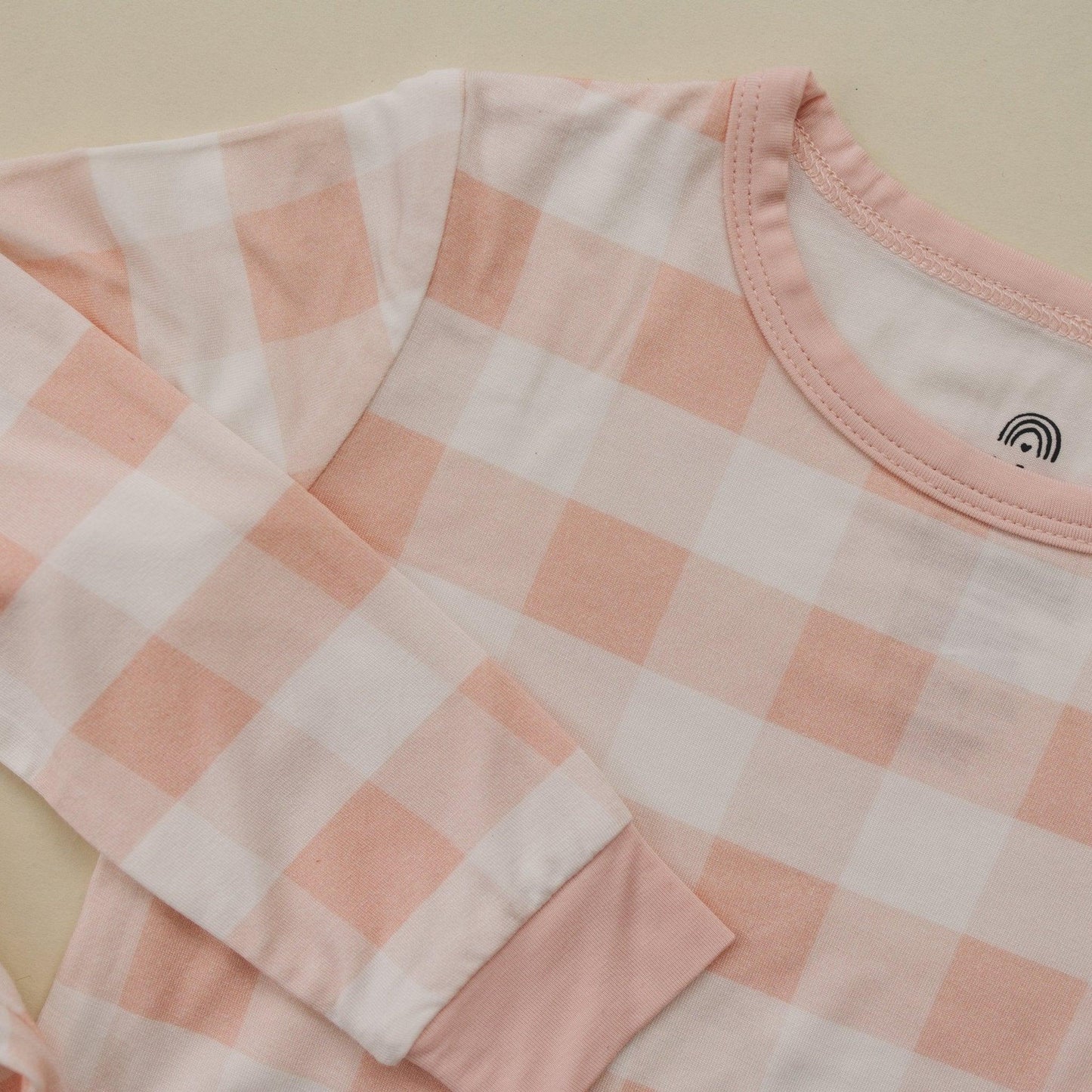 Pink Gingham 2pc Bamboo Pajamas by Little Joy Co., product view 3