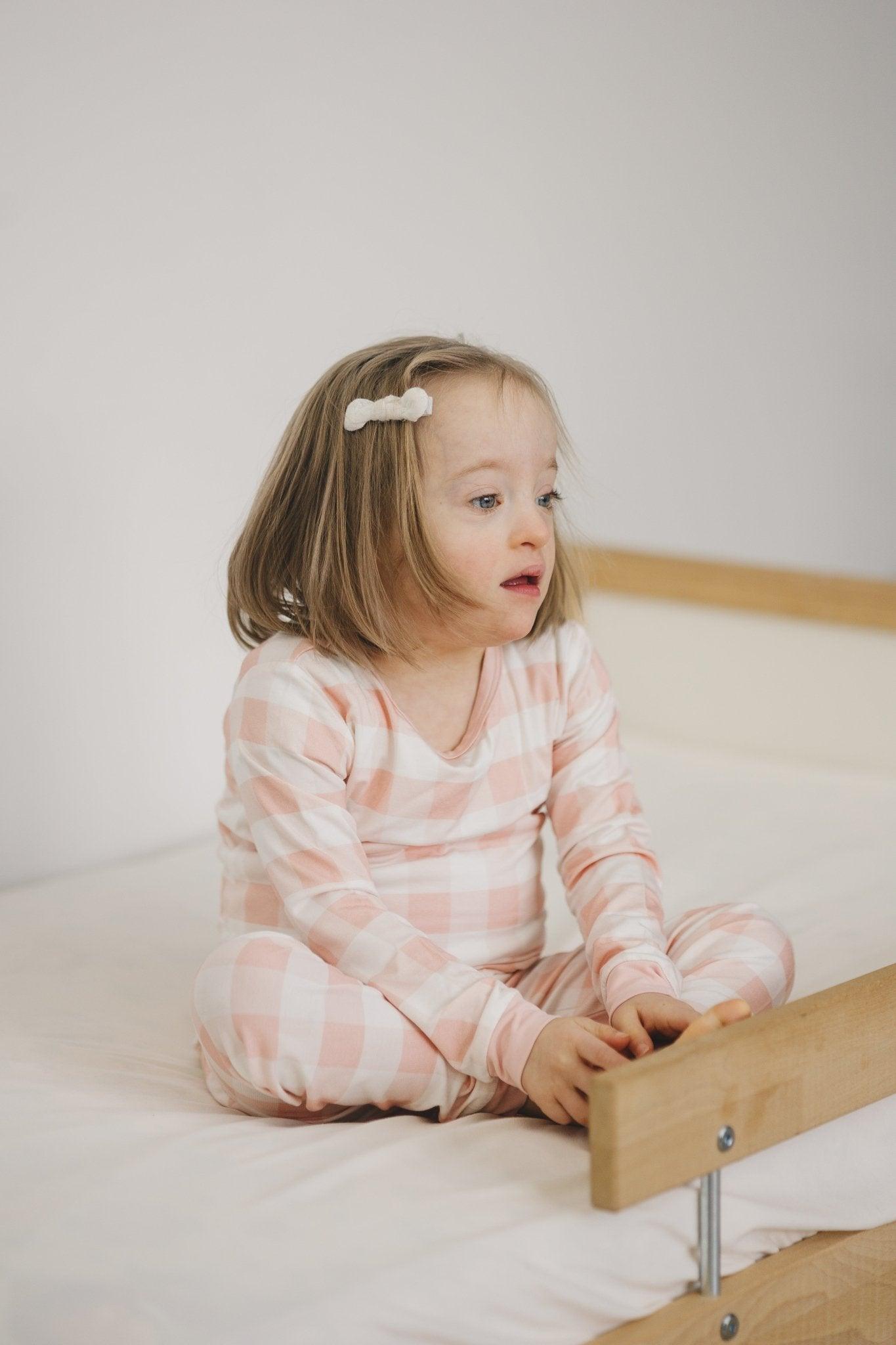Pink Gingham 2pc Bamboo Pajamas by Little Joy Co., product view 5