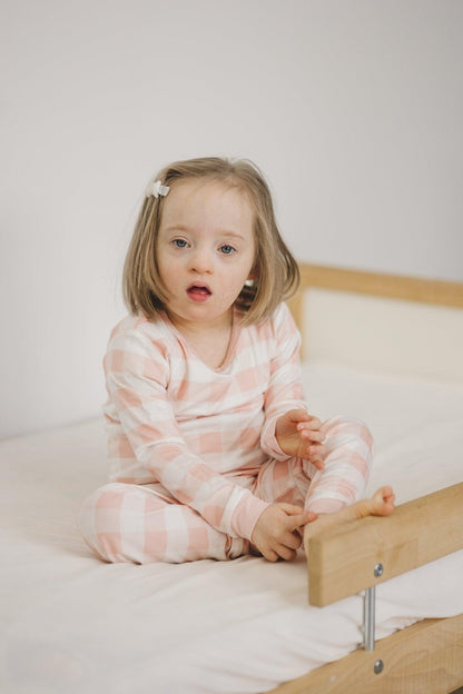 Pink Gingham 2pc Bamboo Pajamas by Little Joy Co.