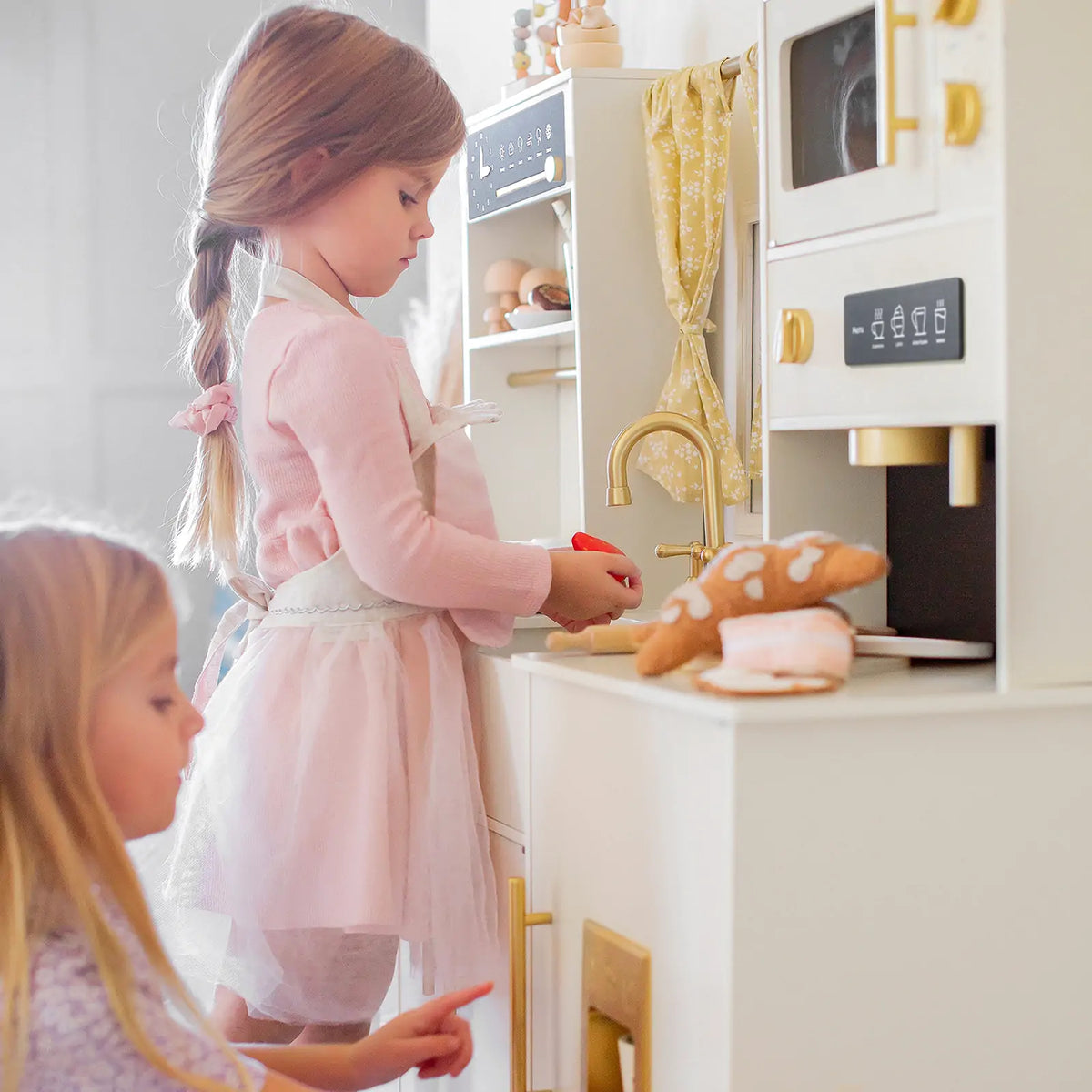 Tiny Land Iconic Wooden Play Kitchen – Cream, Ages 3+