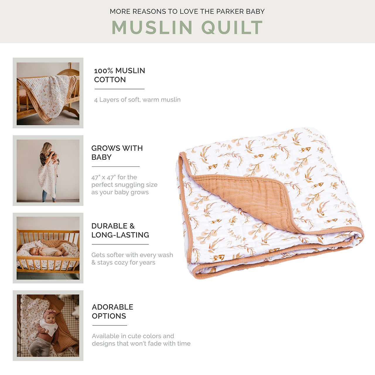 Prairie Floral Quilt by Parker Baby Co., product view 3