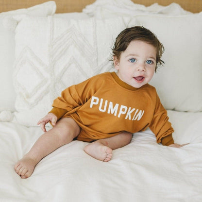 Pumpkin Bamboo Bubble Romper by Little Joy Co.