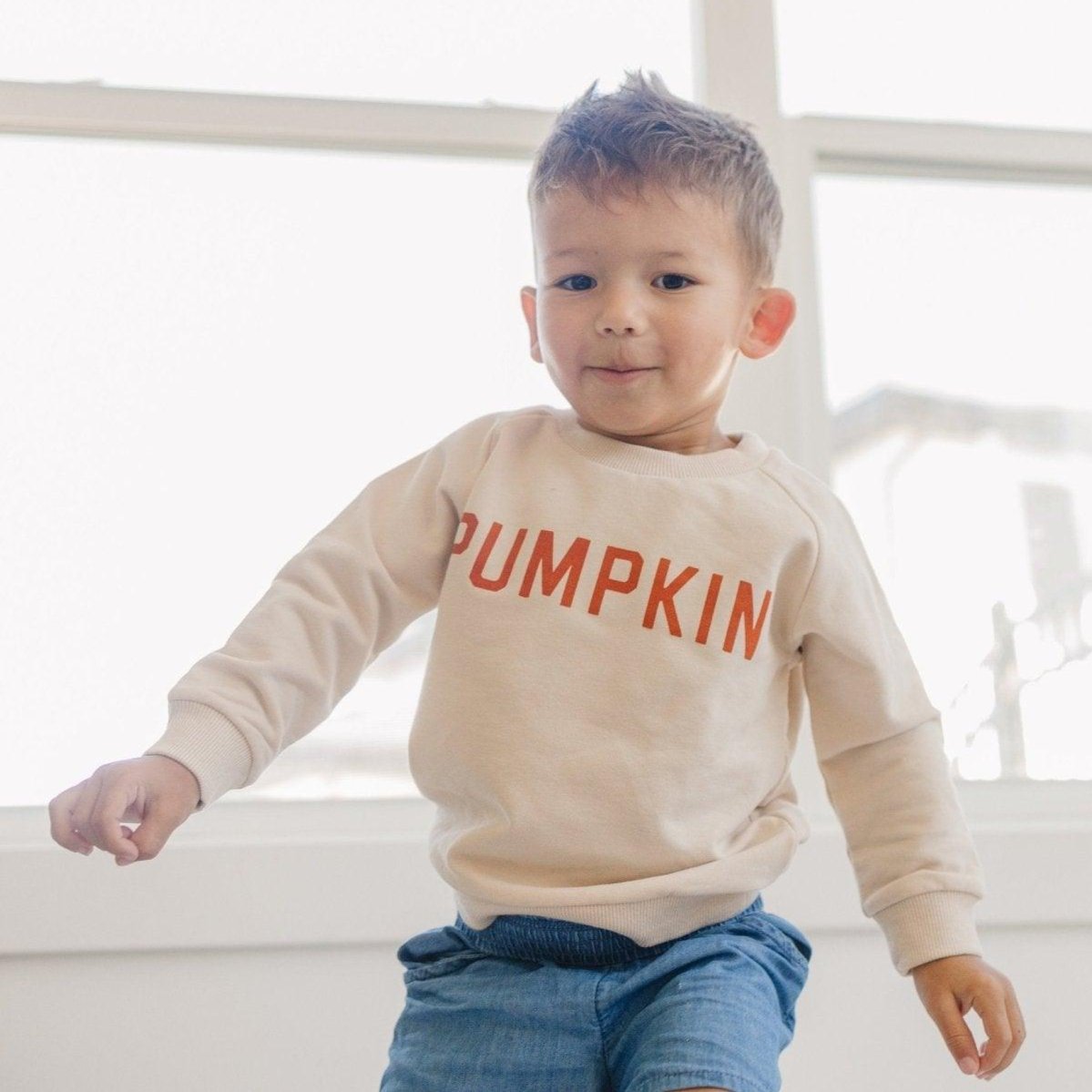 Pumpkin Organic Cotton Crewneck Sweatshirt by Little Joy Co.