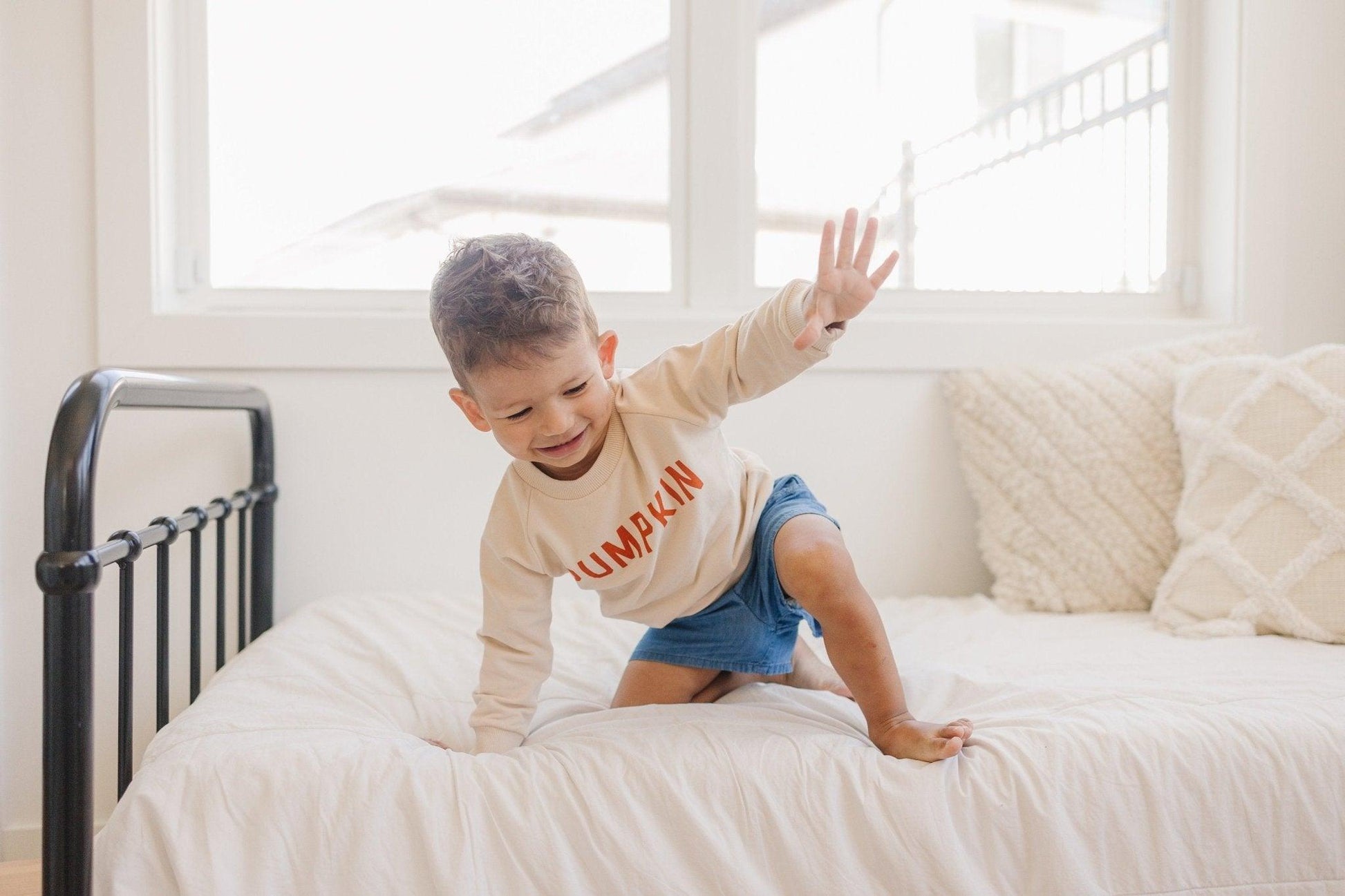 Pumpkin Organic Cotton Crewneck Sweatshirt by Little Joy Co., product view 4