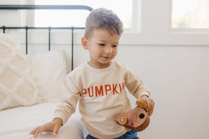 Pumpkin Organic Cotton Crewneck Sweatshirt by Little Joy Co., product view 2