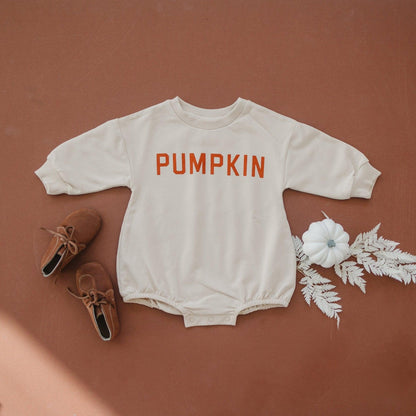 Pumpkin Organic Cotton Sweatshirt Romper by Little Joy Co.