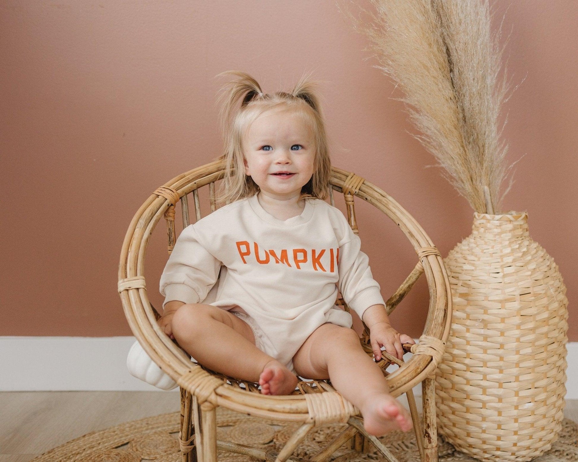 Pumpkin Organic Cotton Sweatshirt Romper by Little Joy Co., product view 4