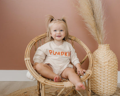 Pumpkin Organic Cotton Sweatshirt Romper by Little Joy Co., product view 4
