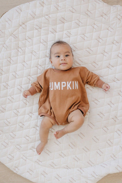 Pumpkin Sweatshirt or Sweatshirt Romper - Cream or Orange by Little Joy Co., product view 8