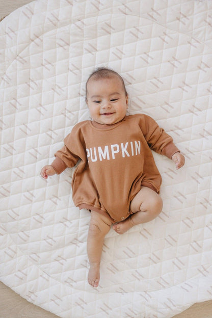 Pumpkin Sweatshirt or Sweatshirt Romper - Cream or Orange by Little Joy Co., product view 5