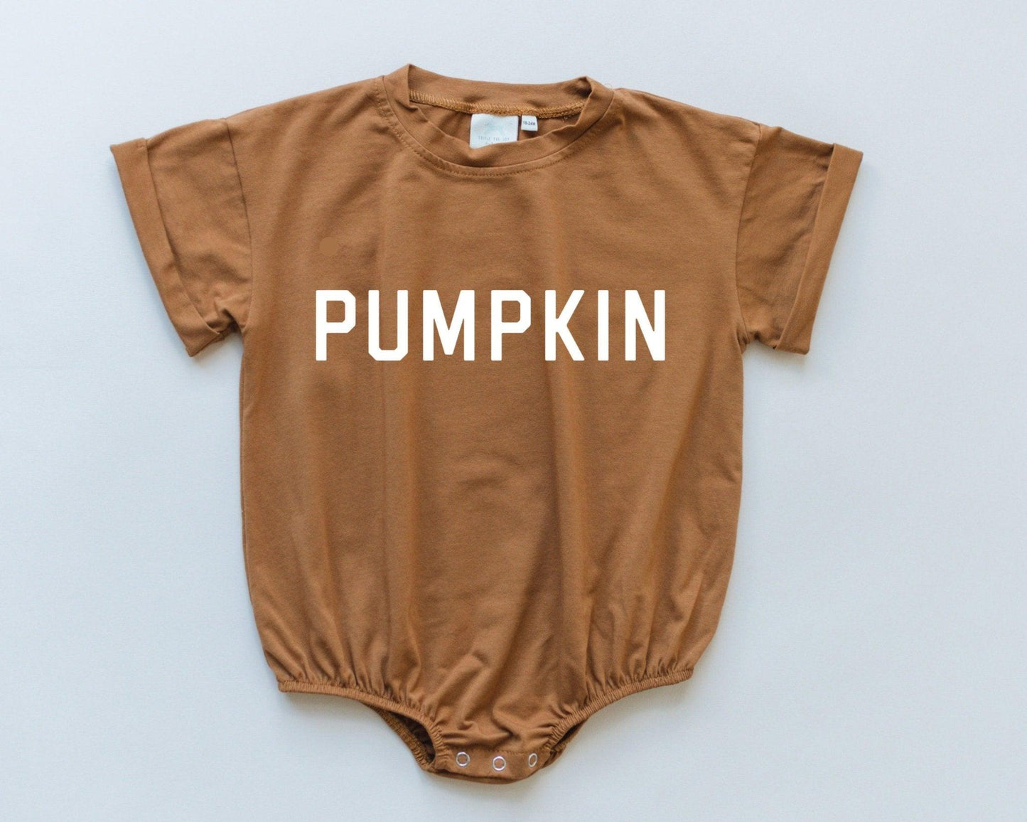 Pumpkin T-Shirt Bubble Romper - White or Orange by Little Joy Co., product view 2
